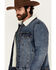 Image #2 - Cody James Men's Sherpa Lined Denim Jacket, Dark Wash, hi-res