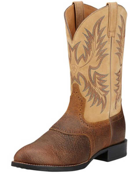Ariat Men's Heritage Western Performance Boots - Round Toe , Brown, hi-res
