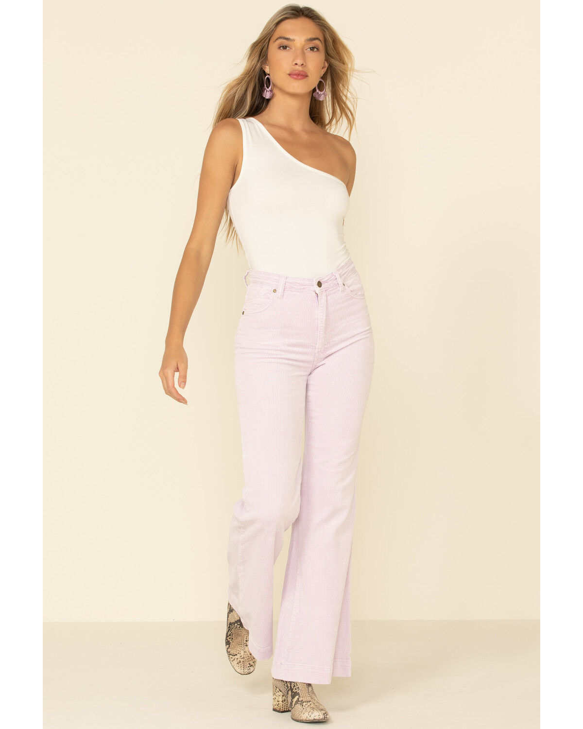 light pink flare pants