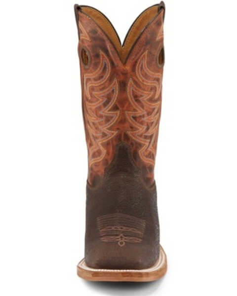 Image #4 - Justin Men's Caddo Brown Stone Western Boots - Broad Square Toe, Brown, hi-res