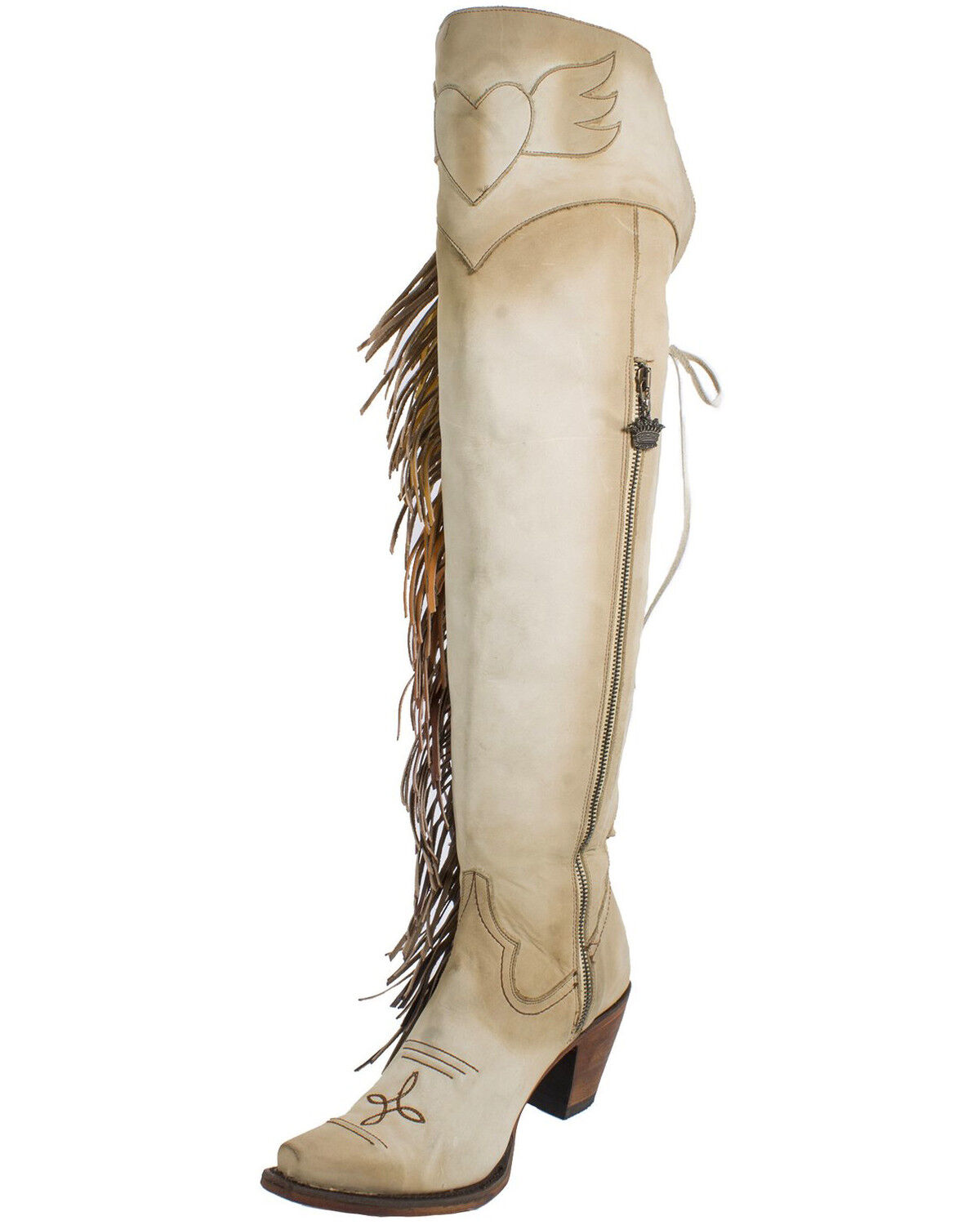 Image #7 - Junk Gypsy by Lane Women's Spirit Animal Tall Boots - Snip Toe, Cream, hi-res