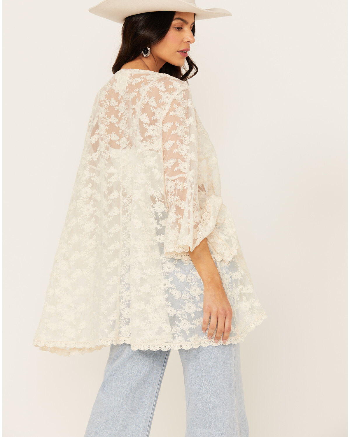 Image #4 - Cotton & Rye Women's Lace Kimono, Natural, hi-res