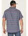 Image #4 - Brothers and Sons Men's Striped Short Sleeve Button Down Western Shirt, Indigo, hi-res