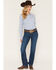 Image #1 - Ariat Women's Perfect Rise Stretch Abby Straight Mackenzie Jeans, Blue, hi-res