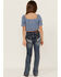 Image #1 - Shyanne Little Girls' Contrast Stitch & Embroidered Bootcut Jeans, Blue, hi-res