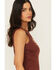 Image #2 - Shyanne Women's Free Spirit Studded Ribbed Tank, Mahogany, hi-res