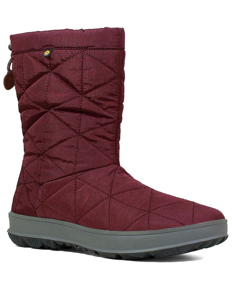 Bogs Women's Snowday Waterproof Winter Boots - Round Toe, Wine, hi-res