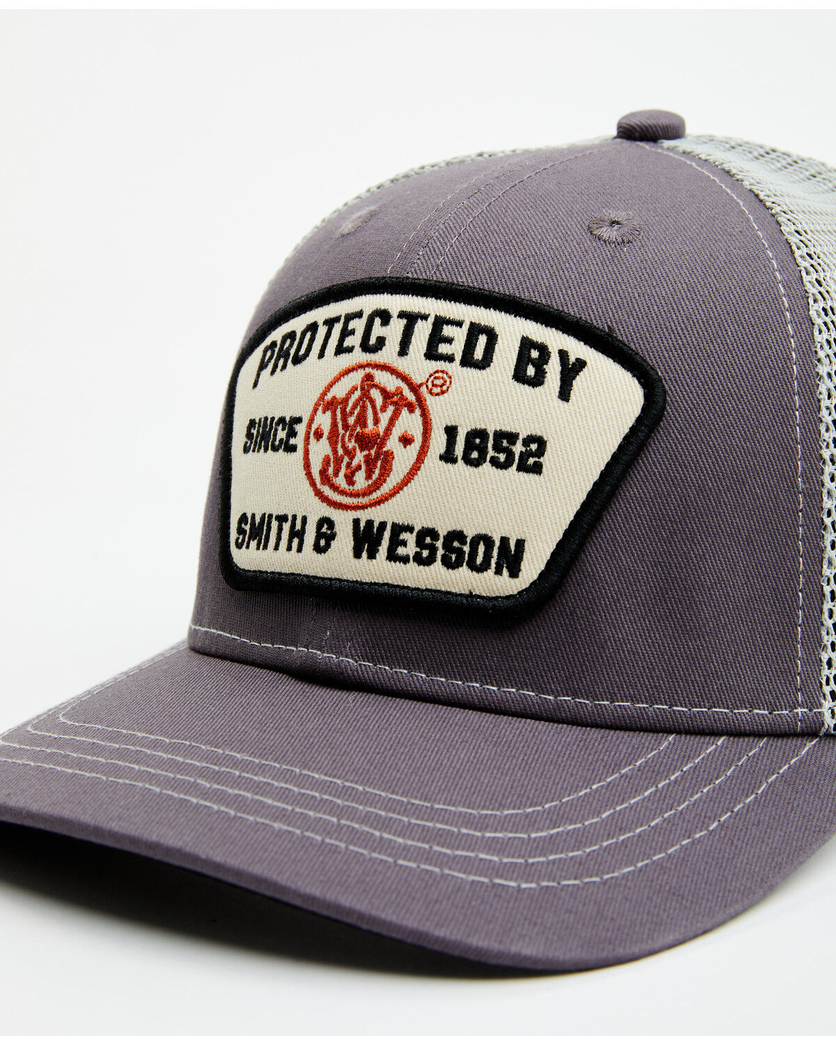 Image #2 - Smith & Wesson Men's Protected By S&W Trucker Cap, Purple, hi-res