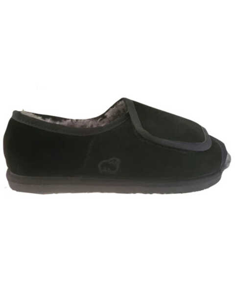 Lamo Footwear Men's Apma Open Toe Wrap Wide Slippers , Black, hi-res
