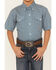 Roper Boys' Amarillo Geo Print Short Sleeve Western Button Down Shirt, Blue, hi-res