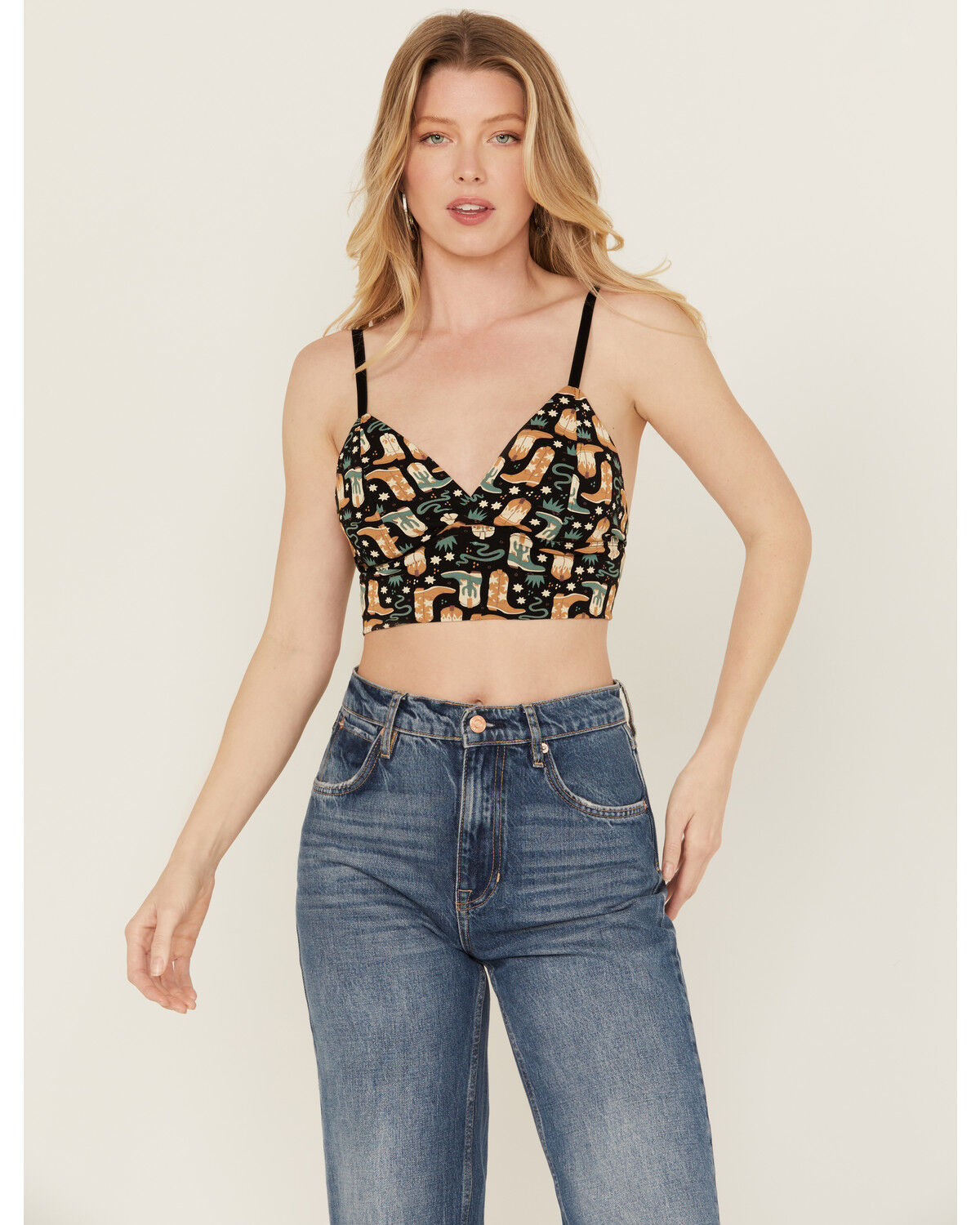 Image #1 - Discreture Women's Longline Boots Bralette, Black, hi-res
