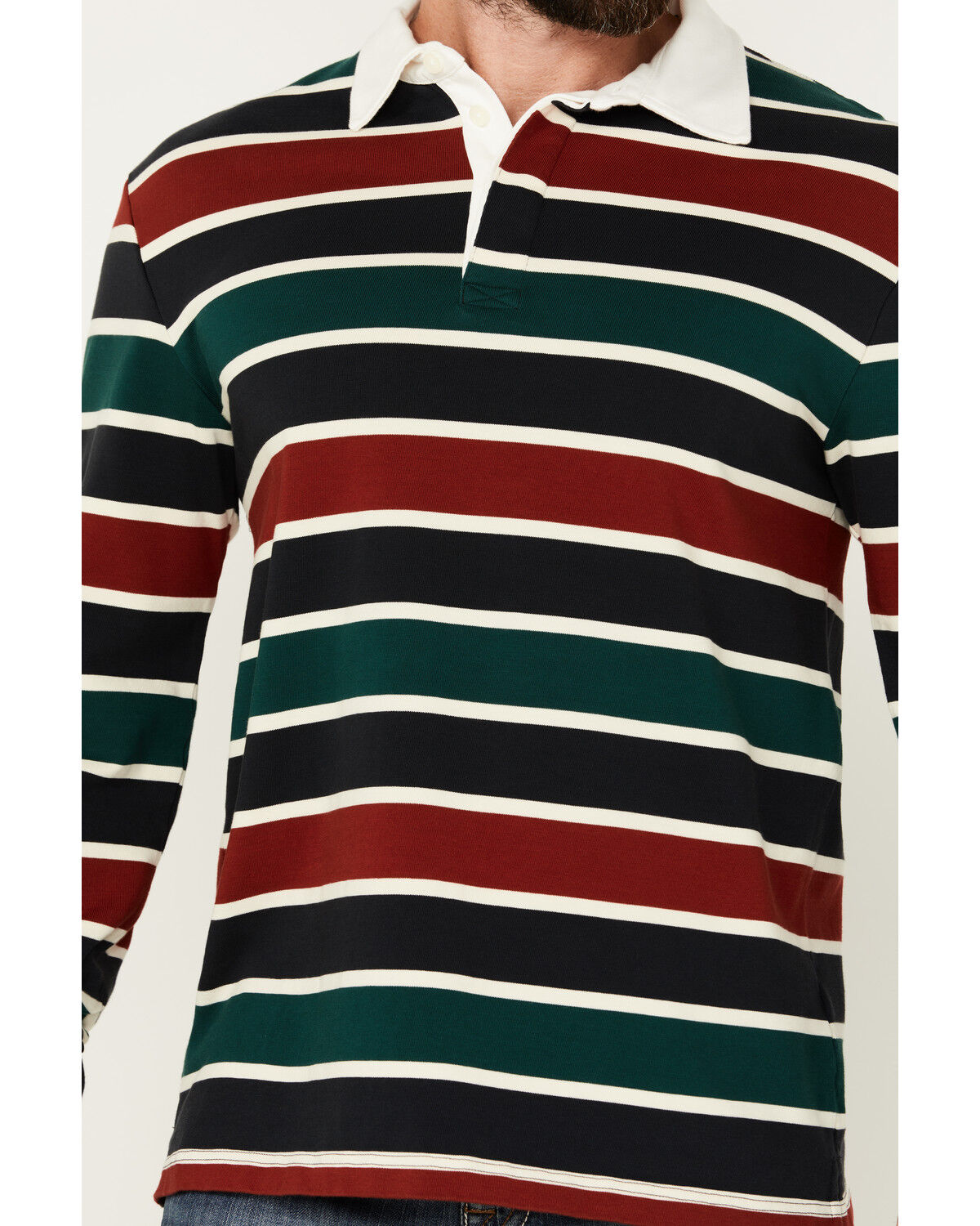 Image #3 - Pendleton Men's Decker Rugby Striped Long Sleeve Polo Shirt, , hi-res