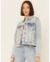Driftwood Women's Light Wash Patchwork Cropped Button-Front Denim Jacket , Blue, hi-res