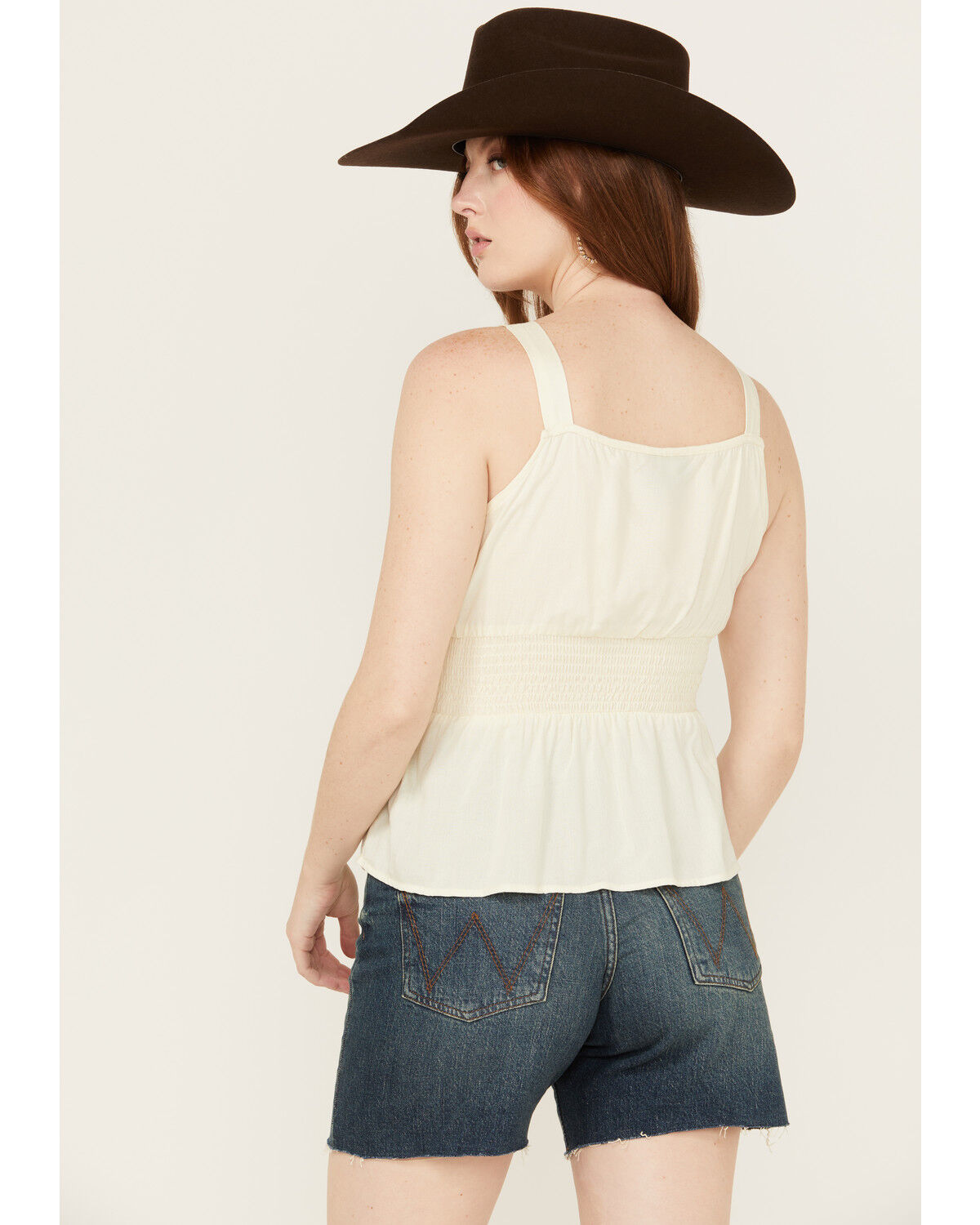 Image #4 - Angie Women's Crochet Tank Top, Ivory, hi-res