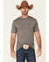 HOOey Men's Solid Premium Bamboo Short Sleeve Pocket T-Shirt , Grey, hi-res
