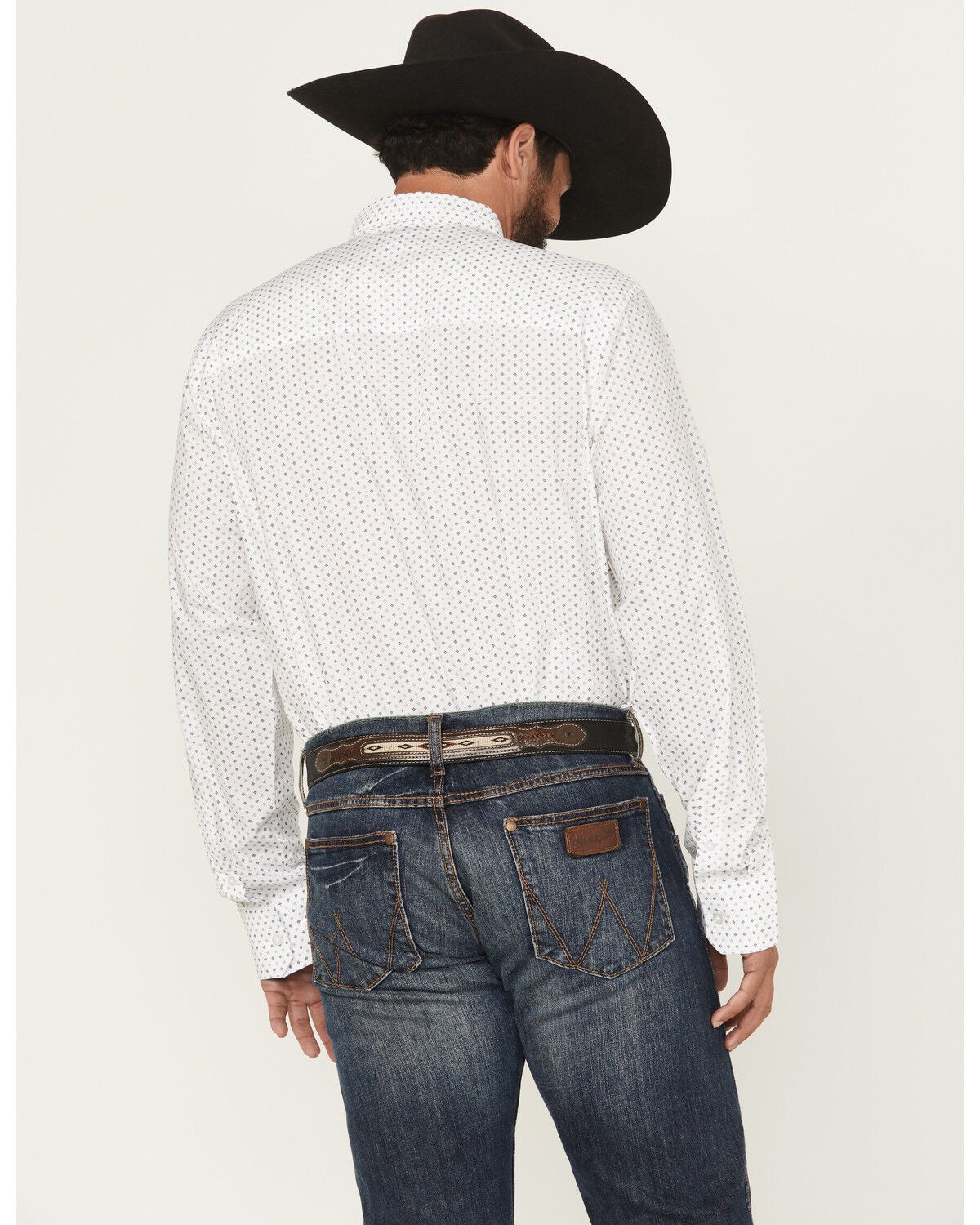 Image #4 - Wrangler X Cody Johnson Men's Medallion Print Long Sleeve Button-Down Western Shirt, White, hi-res