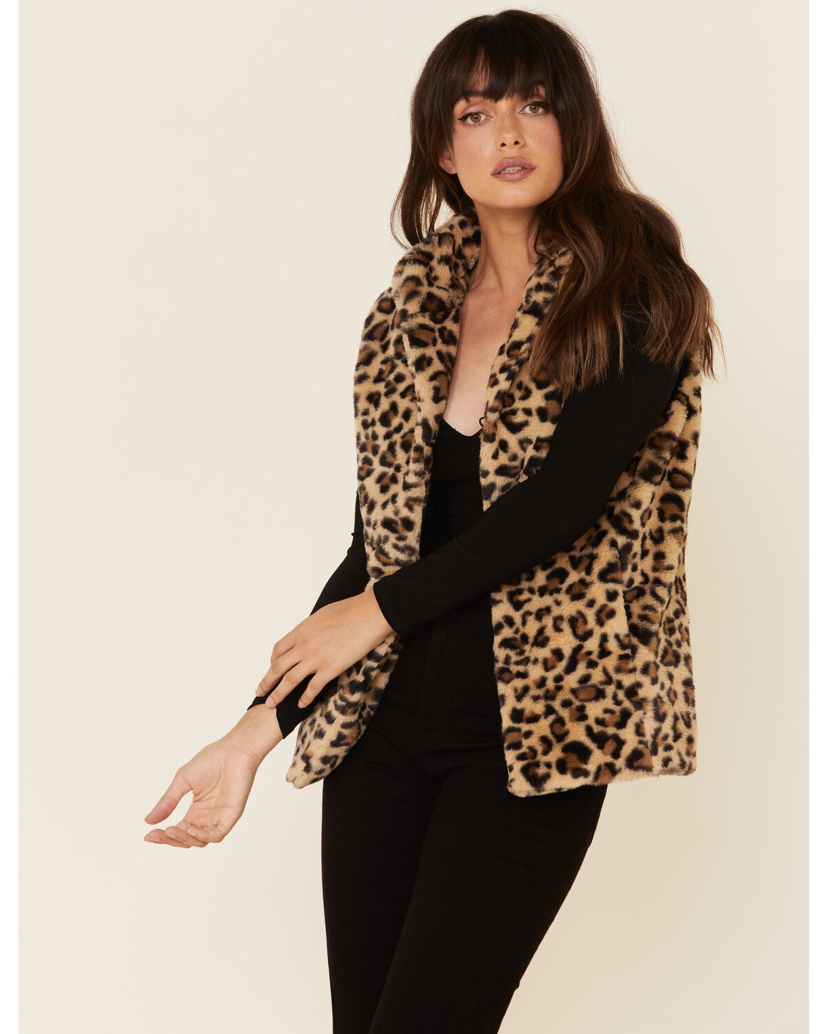 leopard fur vest