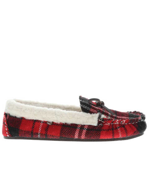 Lamo Footwear Women's Jingle Slippers - Moc Toe, Red, hi-res