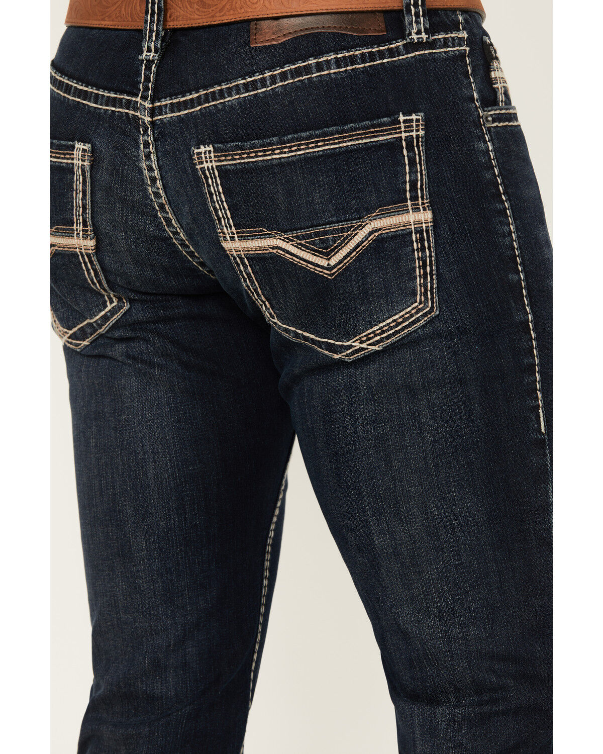 Image #2 - Rock & Roll Denim Men's Rifle Dark Vintage Wash Skinny Reflex Jeans, Dark Wash, hi-res