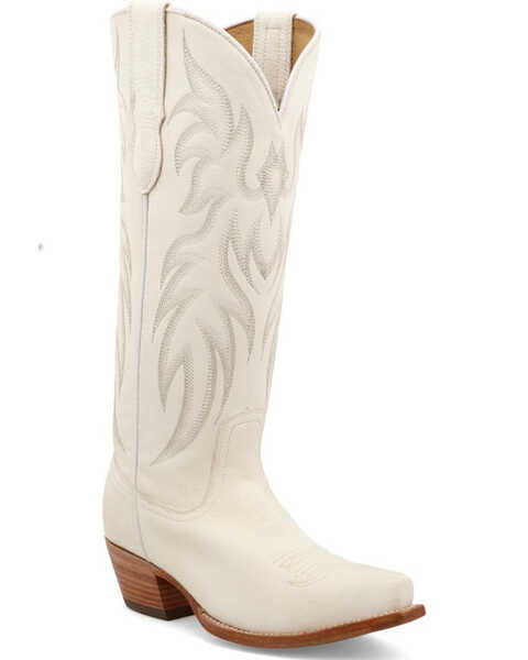Black Star Women's Pearl Tall Western Boots - Snip Toe , White, hi-res