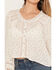 Image #3 - Wild Moss Women's Floral Lace Trim Top, Ivory, hi-res