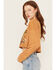 Image #2 - Cleo + Wolf Women's Joshua Tree Long Sleeve Cropped Tee, Lt Brown, hi-res