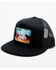 Image #1 - Lazy J Ranchwear Men's Serape Striped Elevation Mesh Back Ball Cap, Black, hi-res