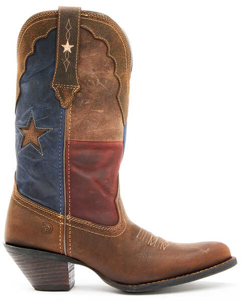 Durango Women's Crush Texas Flag Western Boots - Round Toe, Brown, hi-res