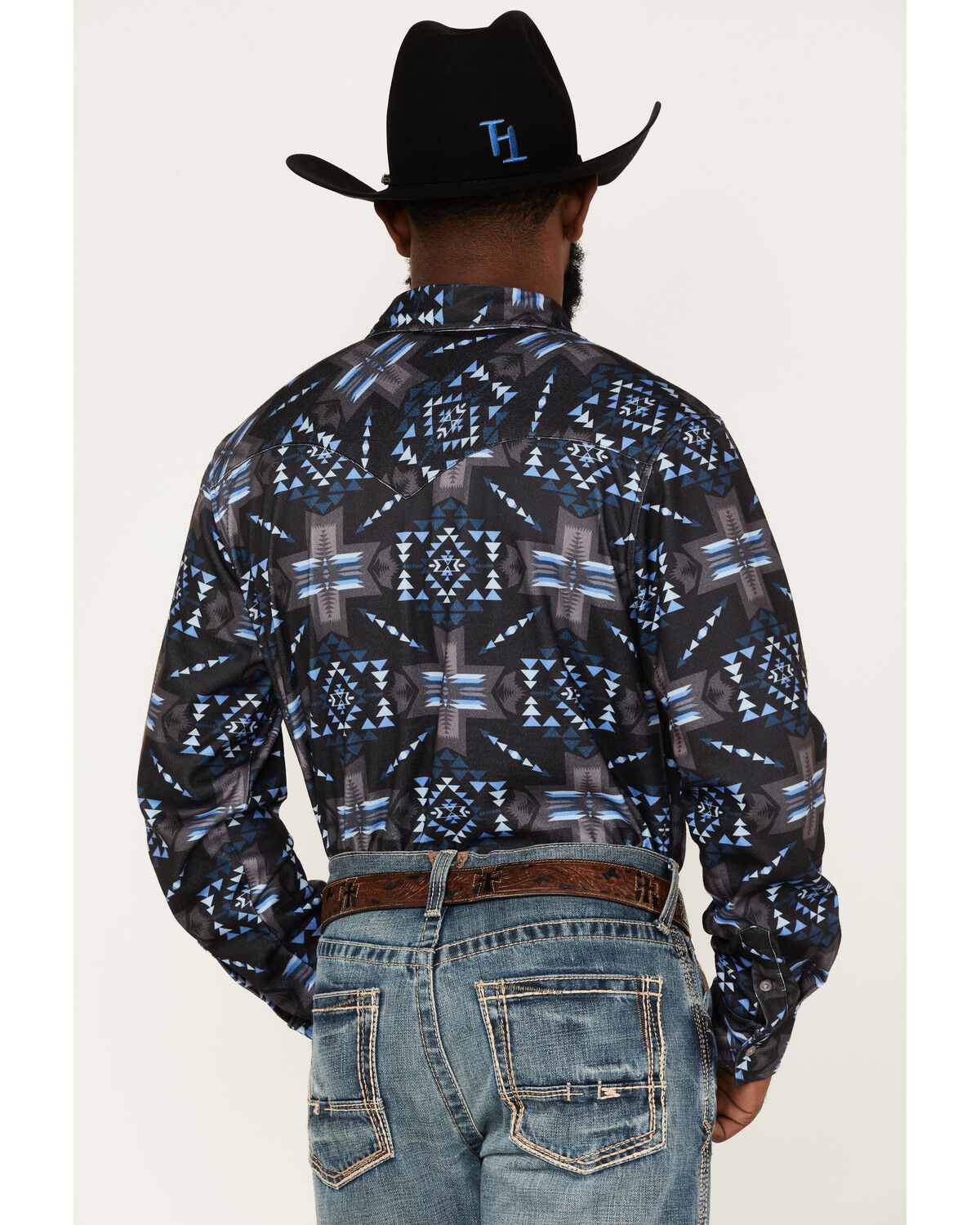 Image #4 - Rock & Roll Denim Men's Southwestern Knit Long Sleeve Button Down Shirt, , hi-res