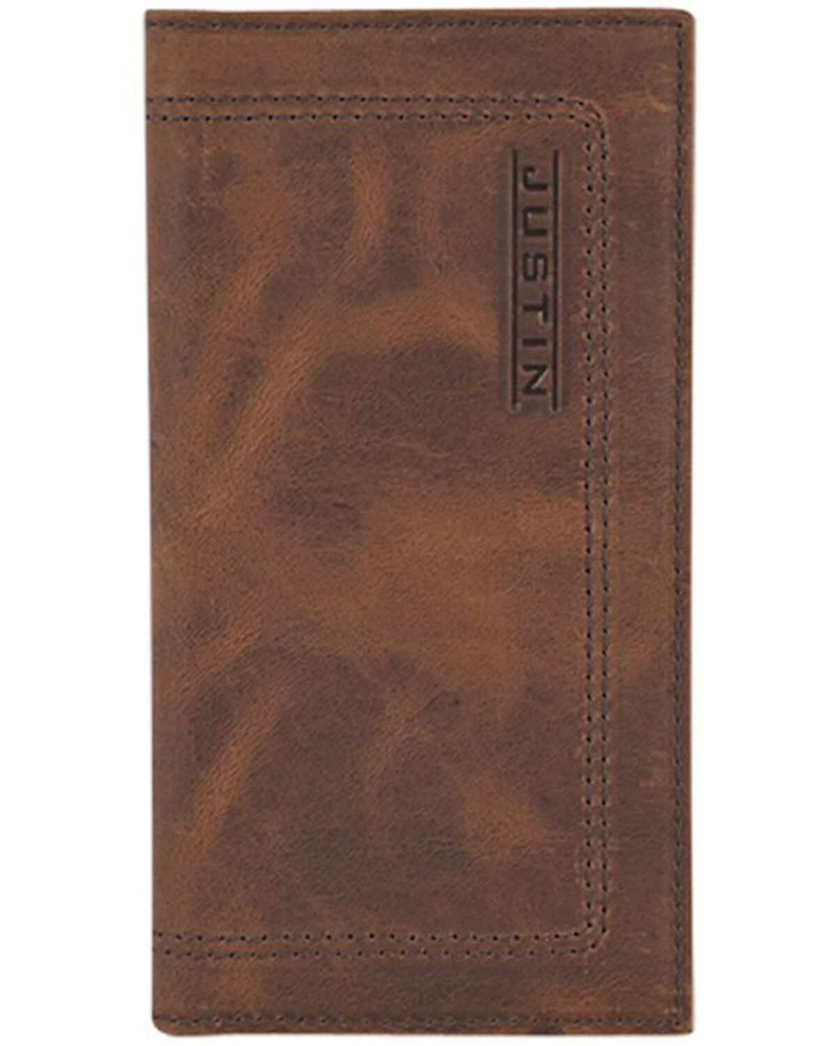 Image #1 - Justin Men's Rodeo Leather Wallet, Brown, hi-res