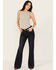 Image #1 - Rock & Roll Denim Women's Dark Wash High Rise Raw Denim Trouser Jeans, Dark Wash, hi-res