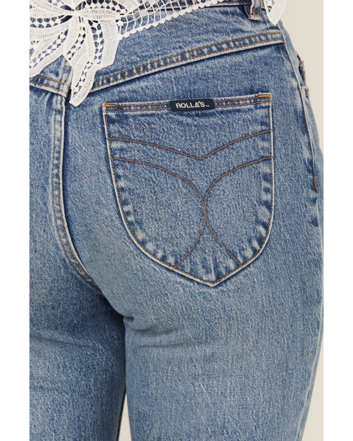 Image #4 - Rolla's Women's Boot Barn Exclusive Salty Medium Wash High Rise Duster Bootcut Stretch Denim Jeans, Medium Wash, hi-res