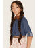 Image #2 - Sugar California Girls' 3/4 Sleeve Denim Floral Print Mini Dress, Multi, hi-res