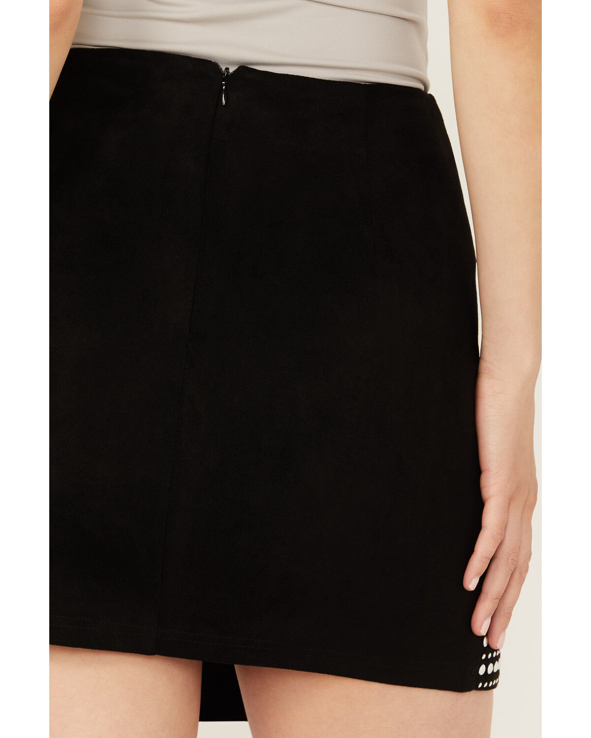 Image #4 - Vocal Women's Faux Suede Studded Mini Skirt, , hi-res