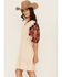 Image #2 - Shyanne Women's Embroidered Quarter Sleeve Mini Dress, Tan, hi-res