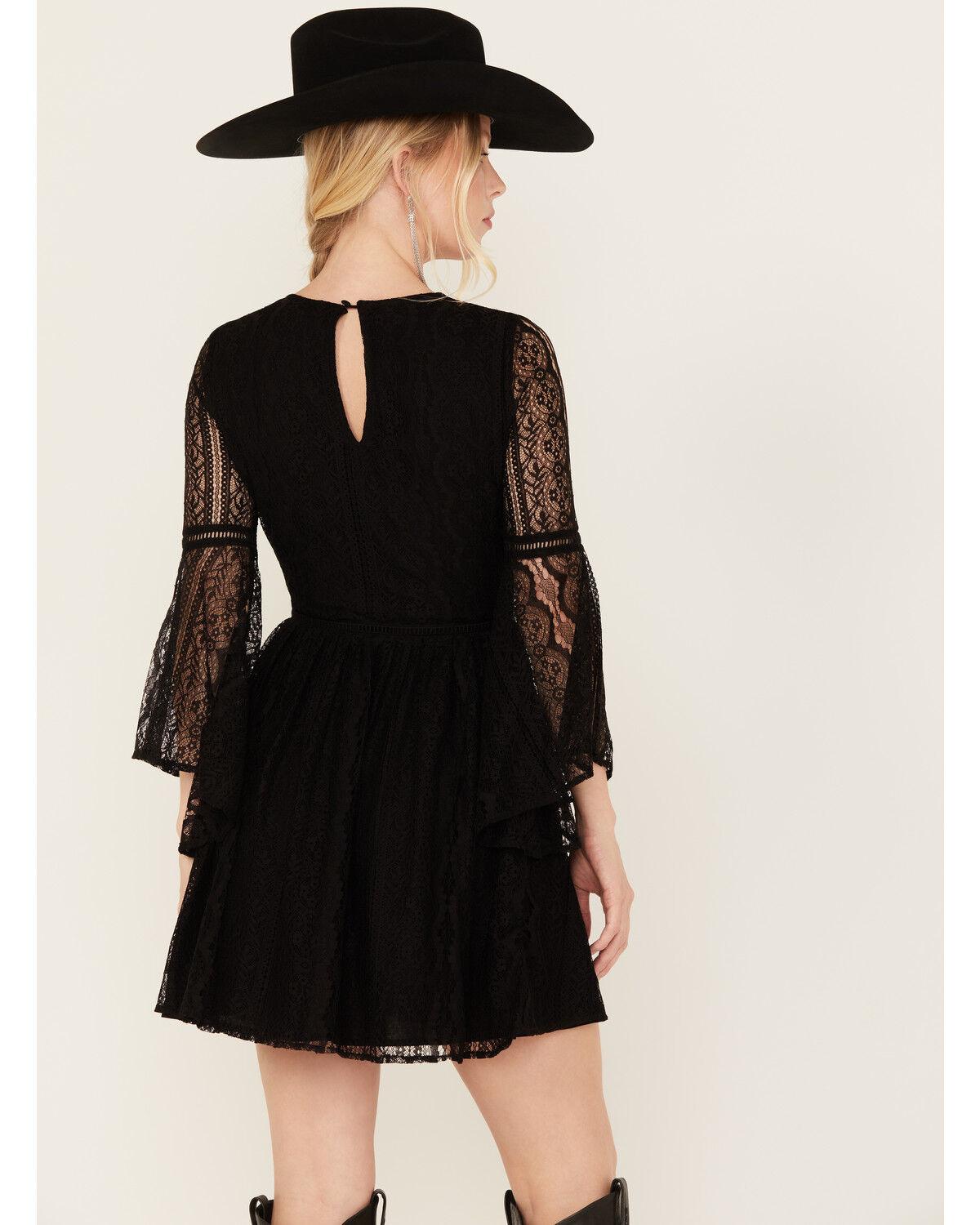 Image #4 - Shyanne Women's Lace Mini Dress, Black, hi-res