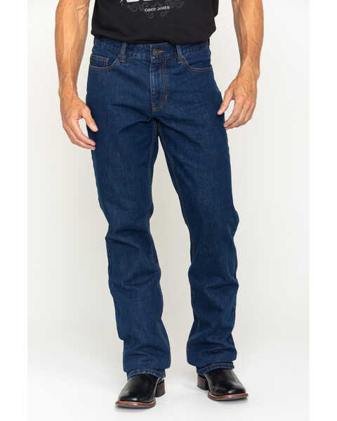 Gibson Men's Bonanza Prewashed Regular Fit Denim Jeans , Dark Blue, hi-res