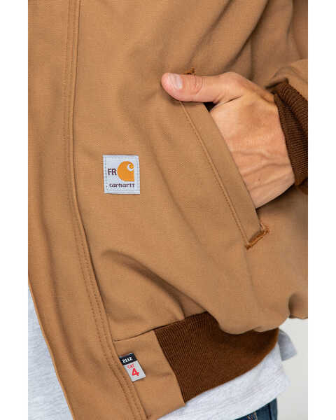 Carhartt Men's Flame-Resistant Duck Active Hooded Jacket, Carhartt Brown, hi-res