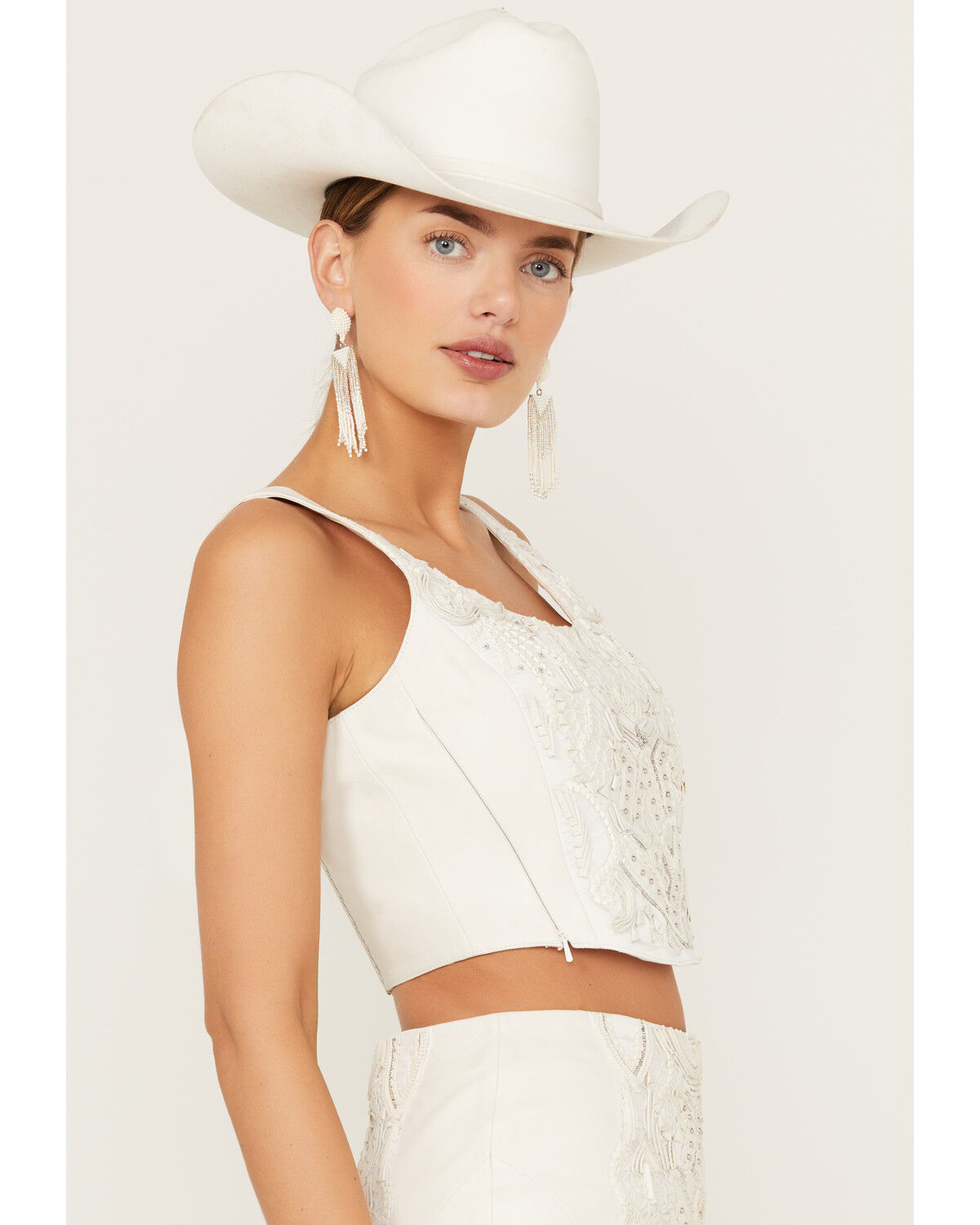 Image #2 - Wonderwest Women's Soutache Bustier, White, hi-res