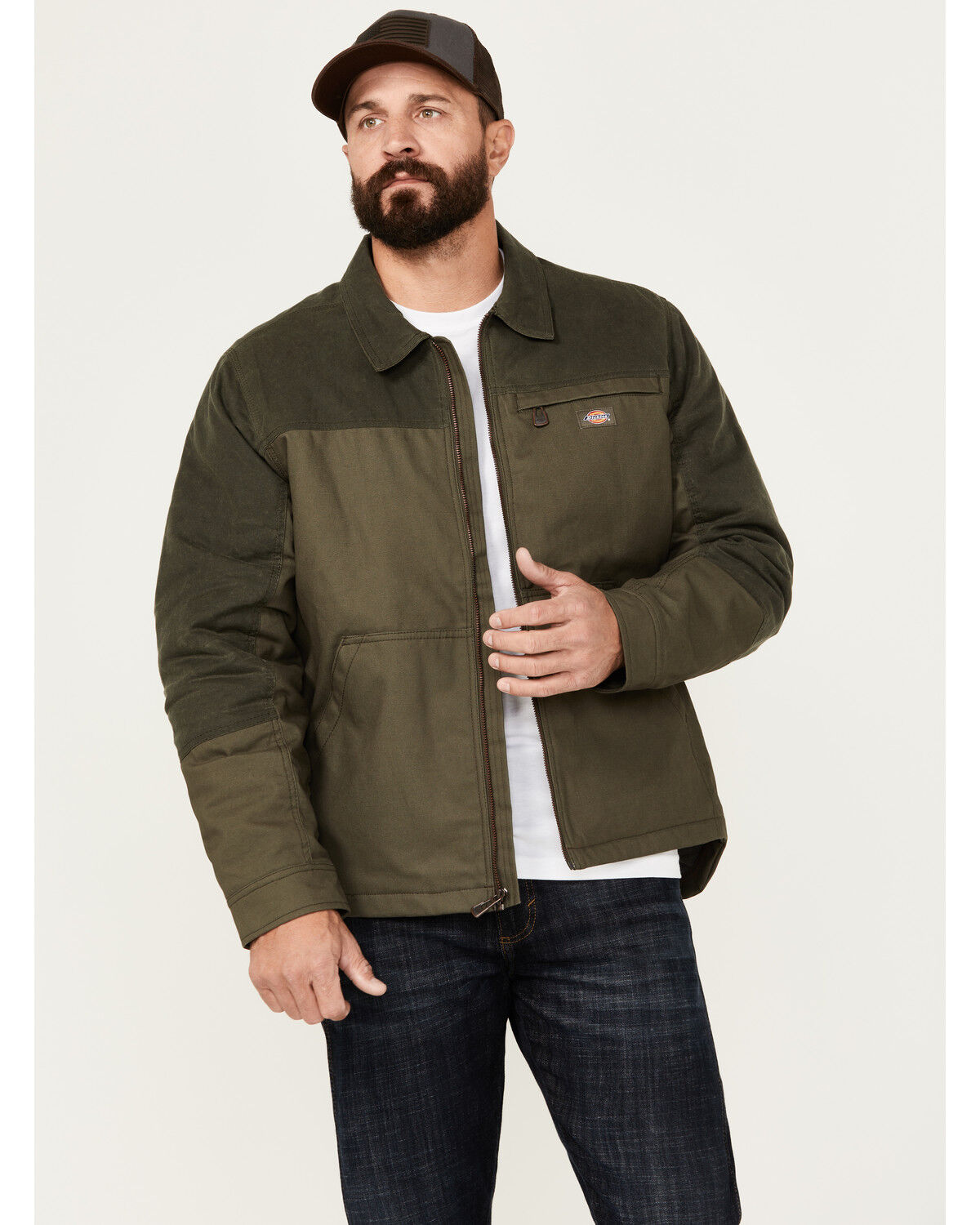 送料無料 ギフト Dickies Jacket Work Canvas Coated Wax Eisenhower Men's ジャケット・アウター