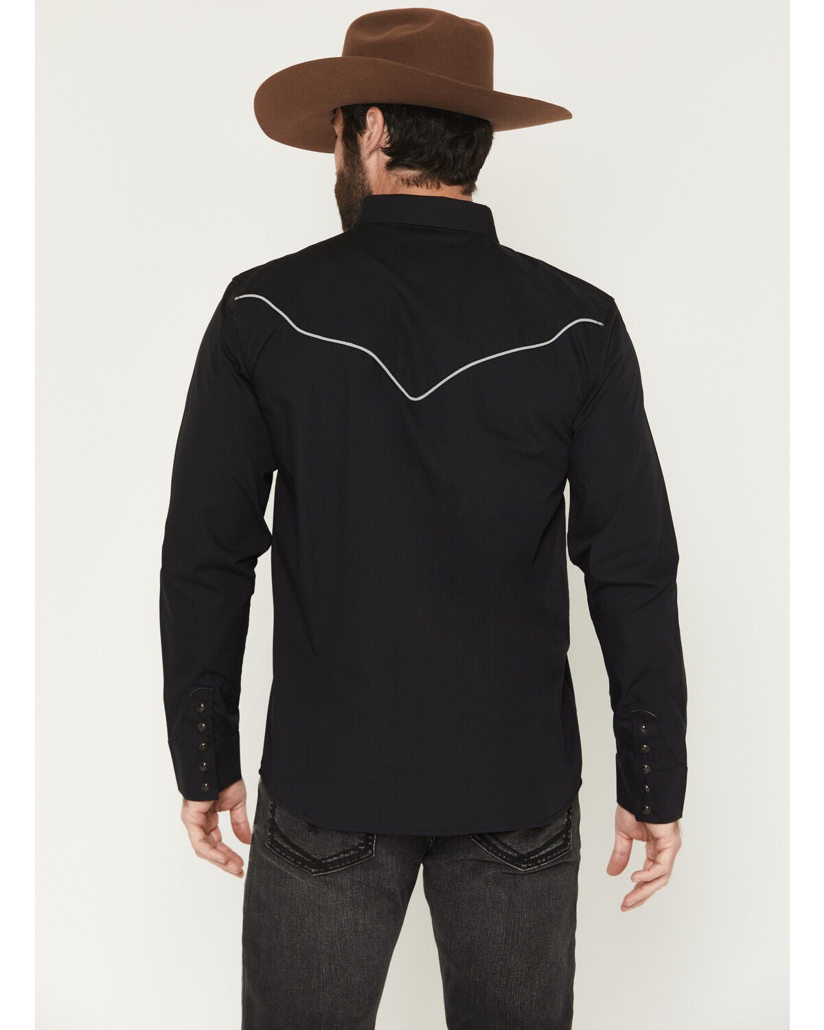 Image #4 - Moonshine Spirit&reg; Men's Posse Embroidered Long Sleeve Snap Western Shirt, Black, hi-res