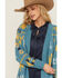 Image #2 - Angie Women's Southwestern Print Open Front Sweater, Teal, hi-res