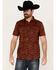 Image #1 - Pendleton Men's Shoreline Tonal Multicolor Print Short Sleeve Button-Down Shirt, Red, hi-res