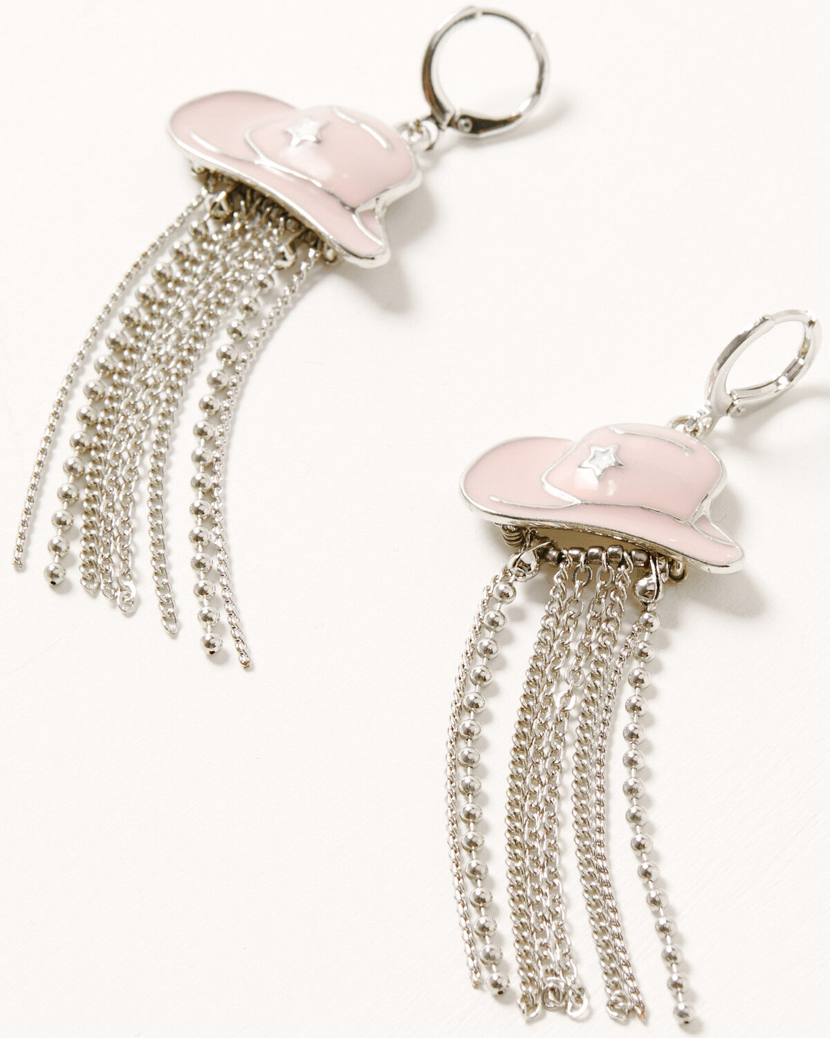 Image #1 - Shyanne Women's Cowboy Hat Fringe Earrings, Pink, hi-res