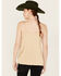 Image #4 - Rock & Roll Denim Women's Mesh Accent Satin Tank, Tan, hi-res