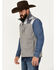 Image #2 - Hooey Men's Southwestern Print Softshell Vest, Grey, hi-res