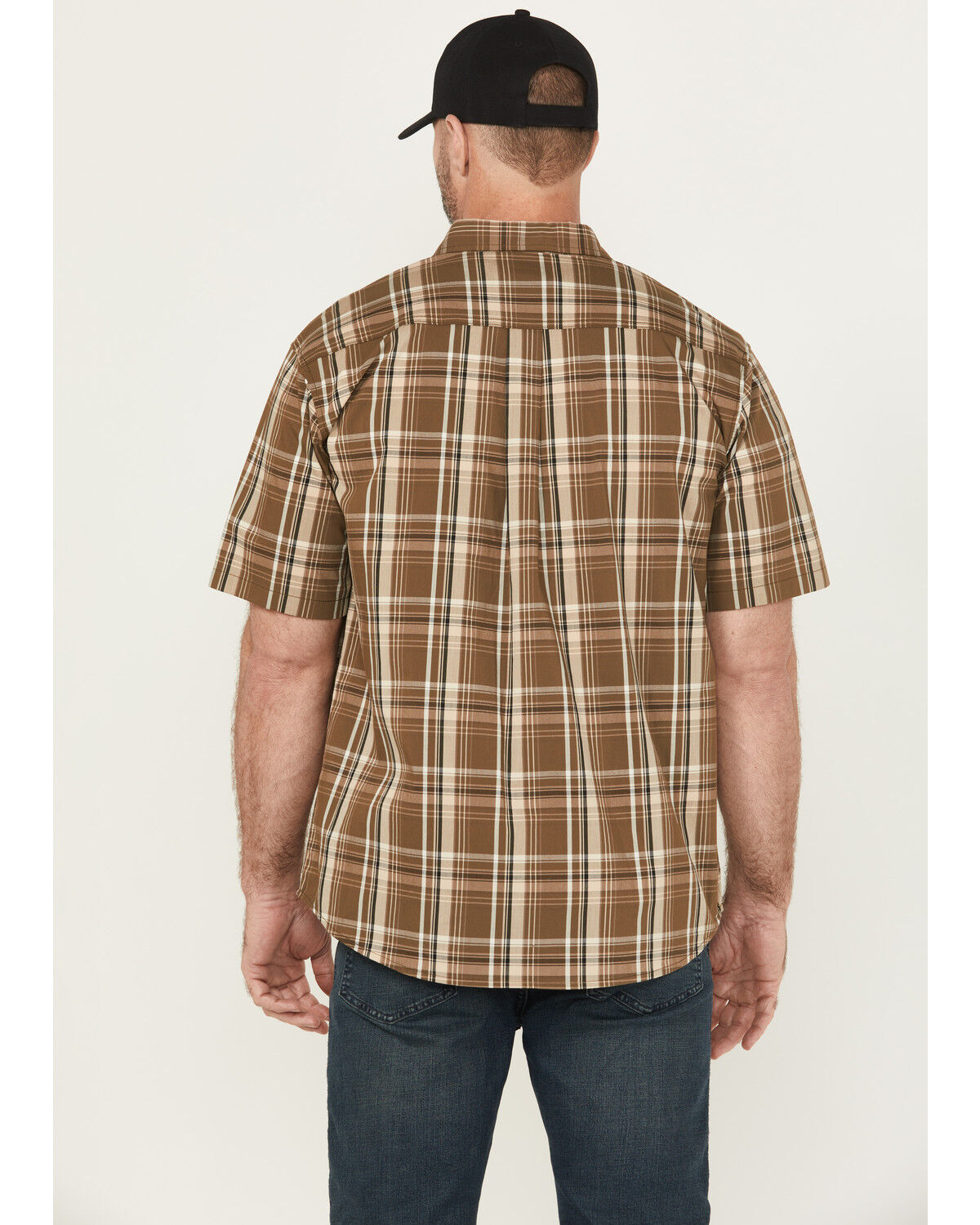 Image #4 - Dickies Men's Flex Plaid Print Short Sleeve Button-Down Work Shirt, Olive, hi-res