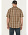 Image #4 - Dickies Men's Flex Plaid Print Short Sleeve Button-Down Work Shirt, Olive, hi-res