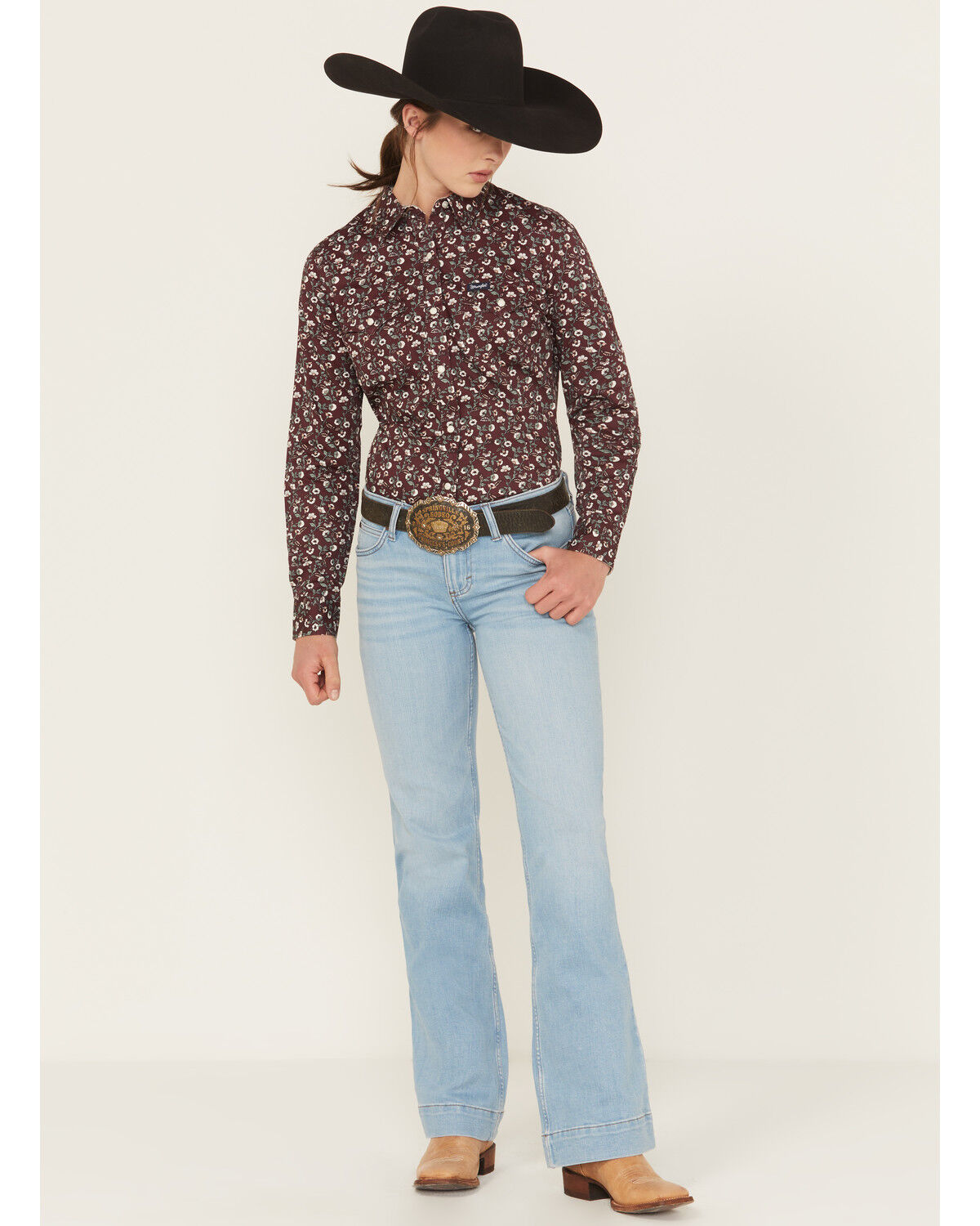 Image #1 - Wrangler Retro Women's Mia Light Wash Mid Rise Trouser Denim Jeans, Light Wash, hi-res