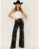 Image #1 - Wrangler Women's Star Struck Black High Rise Flare Jeans, Black, hi-res